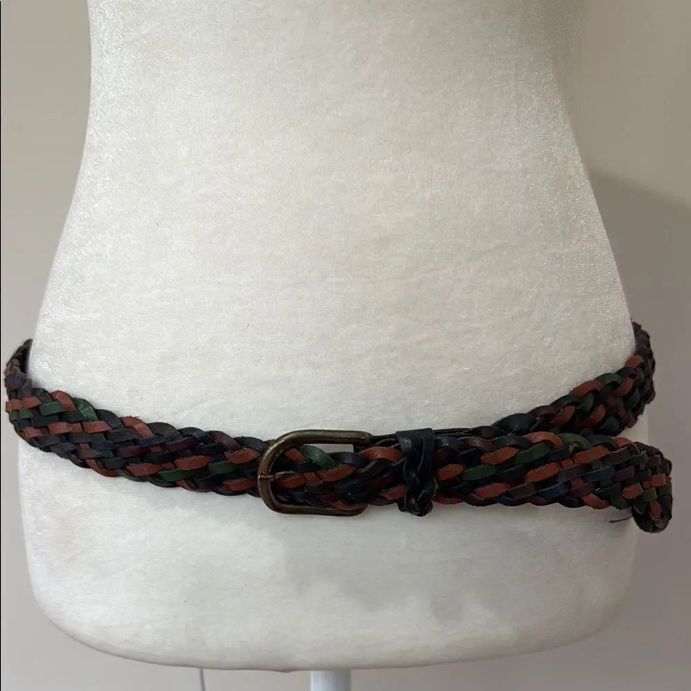 Capezio Colorful Genuine Leather Vintage Braided Multicolor Belt